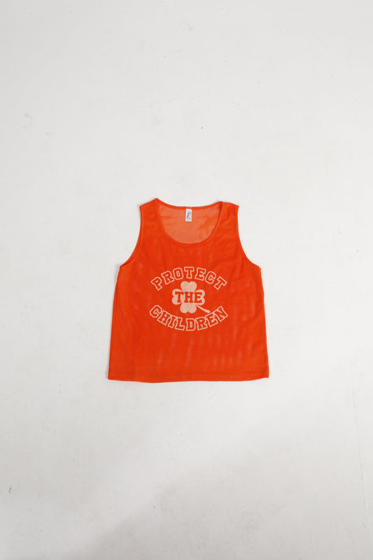 Orange Mesh Tank Top